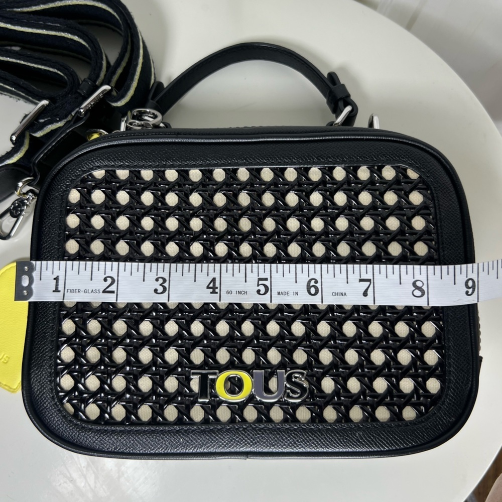 TOUS Medium Crossbody Bag With Yellow Mirrored Tassel And Removable Straps - Picture 11 of 12